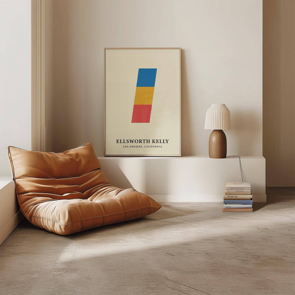 Minimalist colour block composition in creative wall art