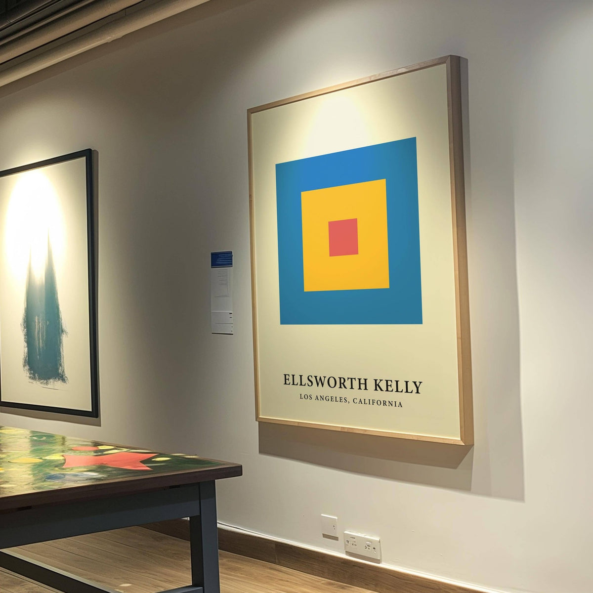 Ellsworth Kelly-inspired minimalist art in vibrant primary tones