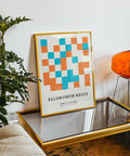 Bold geometric Kelly-inspired grid design