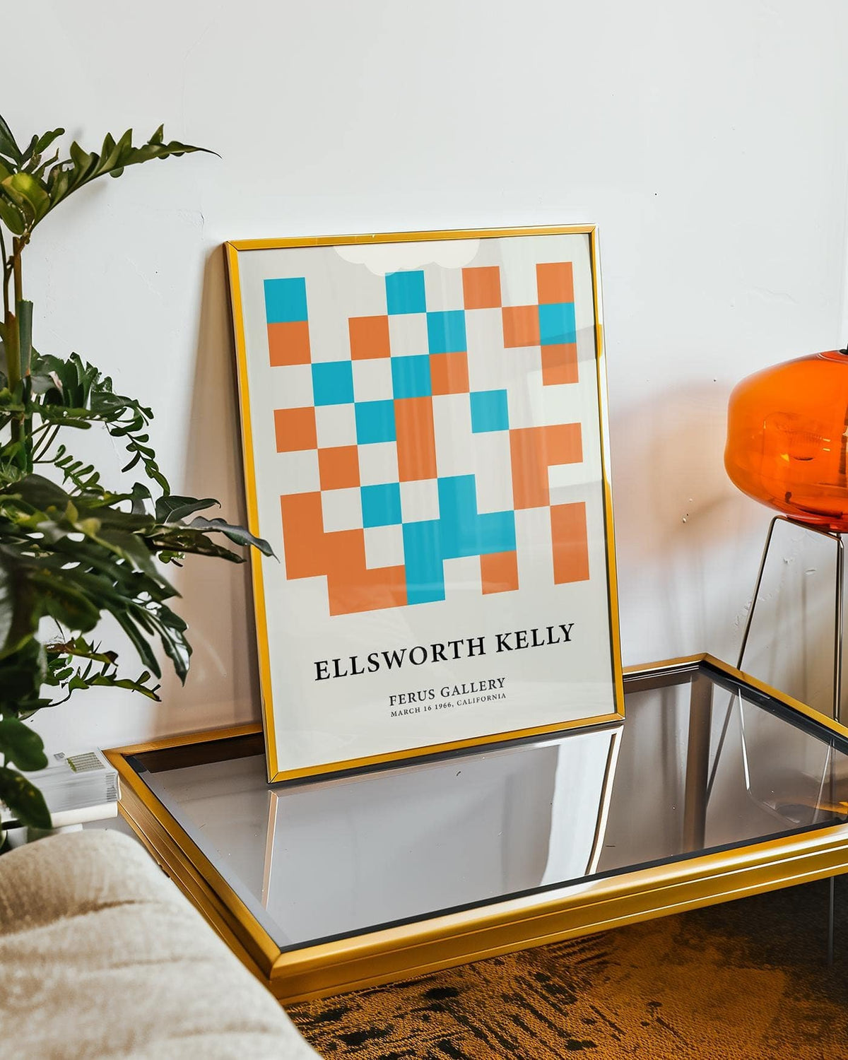 Vibrant large geometric wall art perfect for modern living rooms