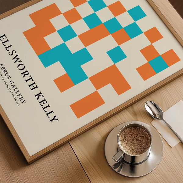 Framed large geometric wall art for sleek, minimalist workspaces