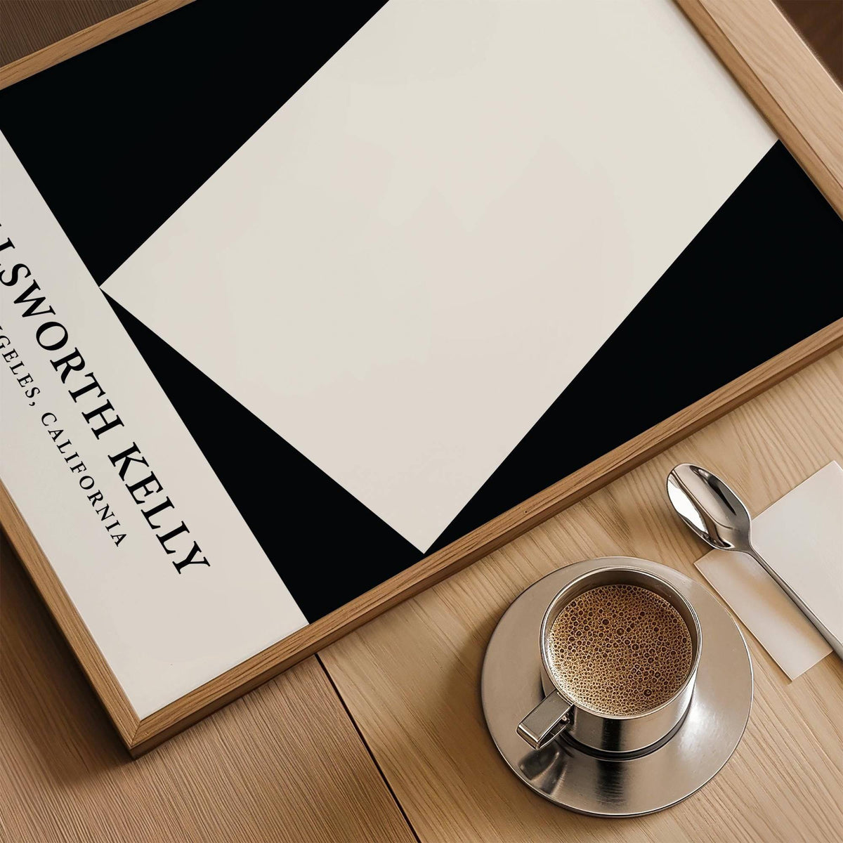 Stylish black and white office print for refined decor