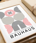 Red and black Bauhaus art print for home decor