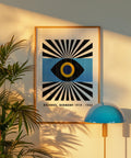 Abstract Bauhaus eyes print in minimalist style