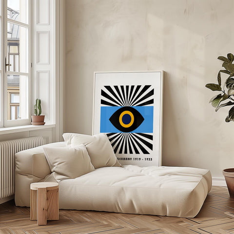 Mid-century modern Bauhaus eyes print