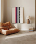 Vertical stripe wall art in Bauhaus style