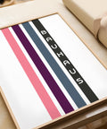 Colourful vertical stripe Bauhaus print