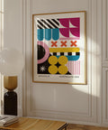 Colorful Bauhaus geometric wall art poster