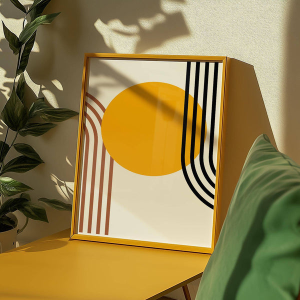 Large Bauhaus sun print for statement wall art