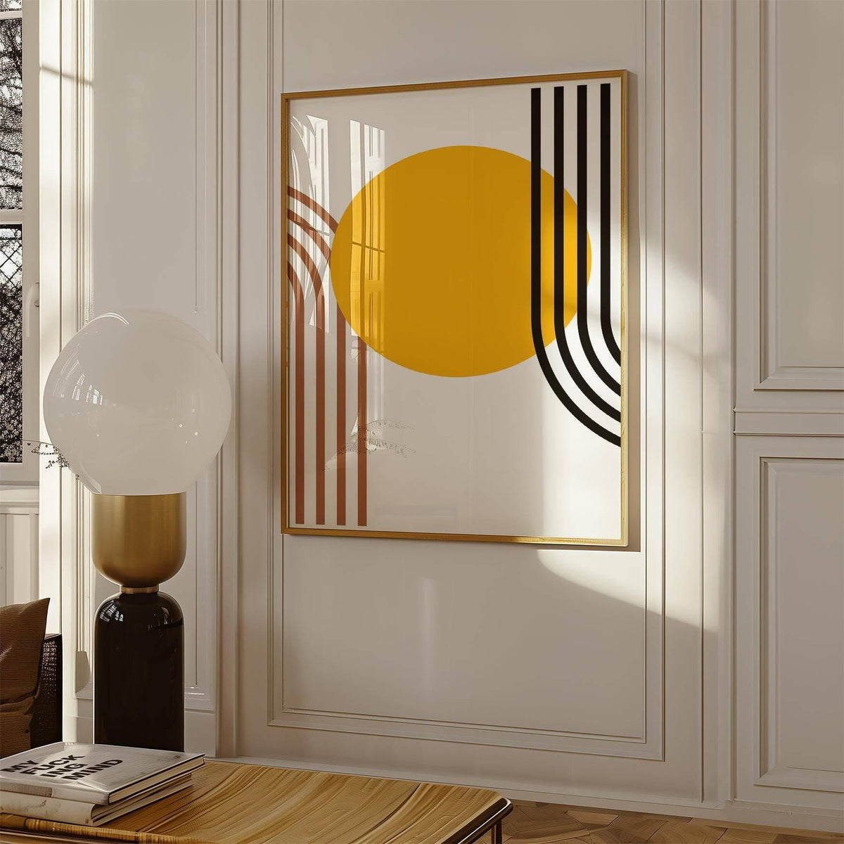 Modern Bauhaus sun print with minimalist design