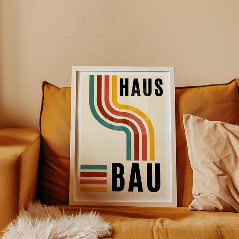 Bold Bauhaus inspired art for vintage decor