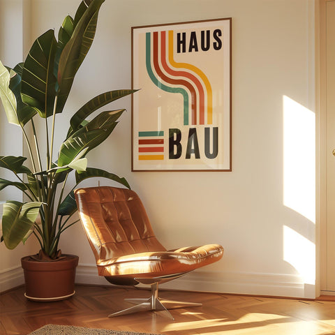 Vintage geometric poster in Bauhaus style