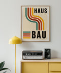 Retro Bauhaus wall art for living room decor