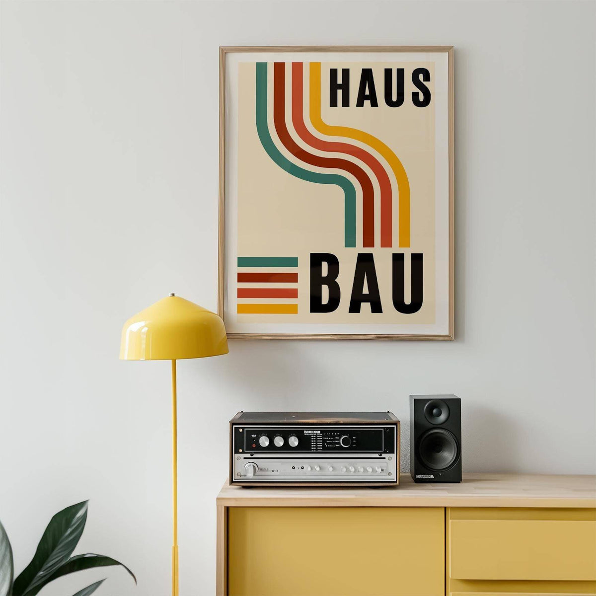Framed retro art print styled as artwork for the office