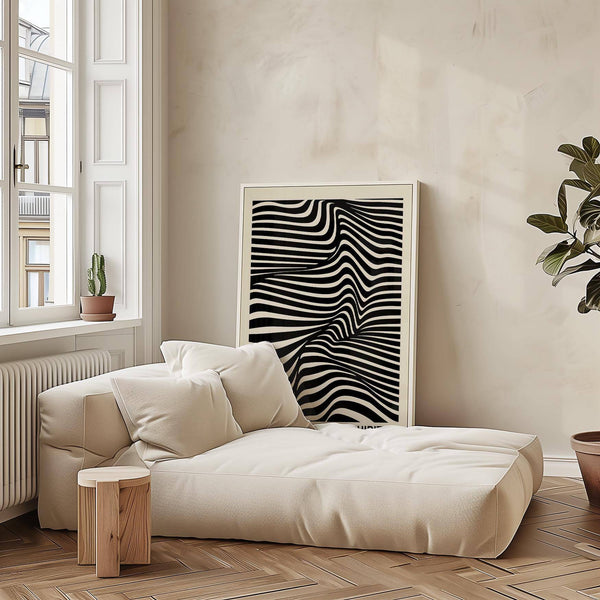 Monochrome abstract lines for black minimalist wall art aesthetic