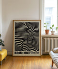 Black and white modern wall art with stripes