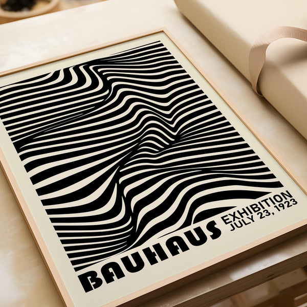 Living room display of striking black minimalist wall art