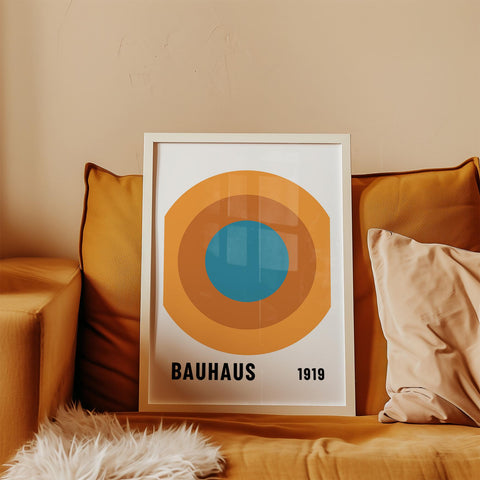 Modern Bauhaus style wall art for home decor