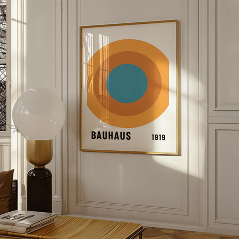 Bauhaus inspired geometric circle art print