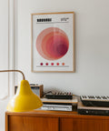 Minimalist red circle wall decor for living room