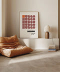 Square retro wall art inspired by Bauhaus 1923