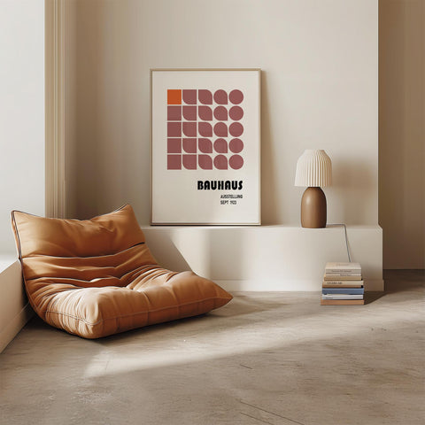 Square retro wall art inspired by Bauhaus 1923