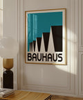 Bauhaus Rooftops art print with geometric shapes