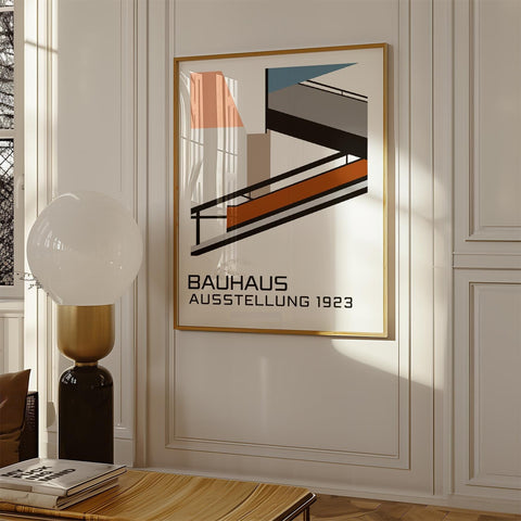 Modern Bauhaus architecture-inspired art print