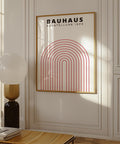 Minimalist red arch Bauhaus wall art