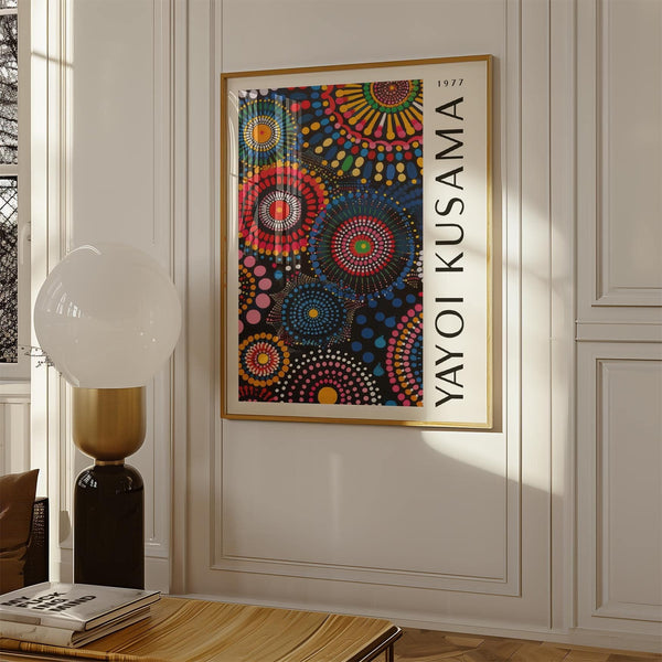 Creative space with hypnotic mandala art for wall piece