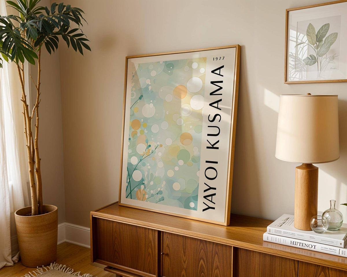 Harmonious blend of soft blues in light blue wall decor print