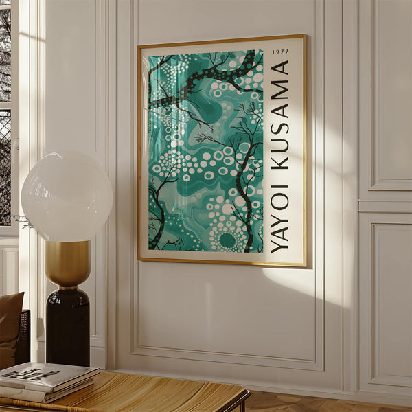 Minimalist teal wall decor perfect for artistic home styling