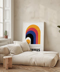 Colourful Bauhaus-inspired minimalist art print