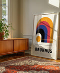 Bold abstract Bauhaus print for living room decor