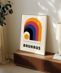 Bauhaus-style wall art with vibrant arches