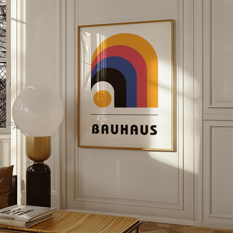 Bauhaus geometric wall art with bold arches