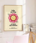 Positive quote art with smiling flower