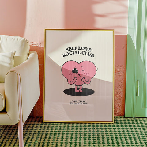 Self-love art print with cute design