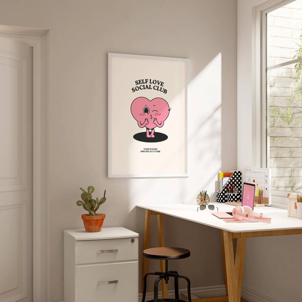 “Take it easy” quote print used in inspirational quotes wall decor
