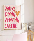 Cute motivational print with heart design