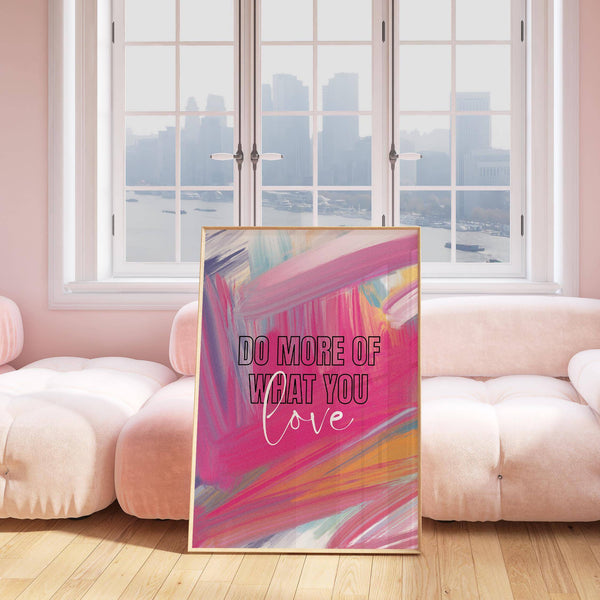 Contemporary pink motivational posters with positive quotes