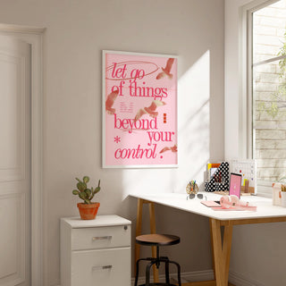 “Let Go” quote artwork included in posters with inspirational sayings