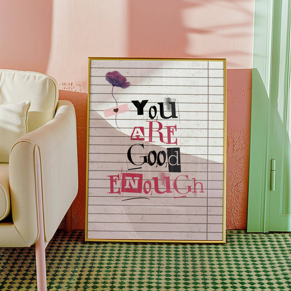 Self-love themed posters of positivity ideal for mental wellness decor