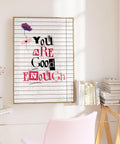 Creative typography wall art for bedroom