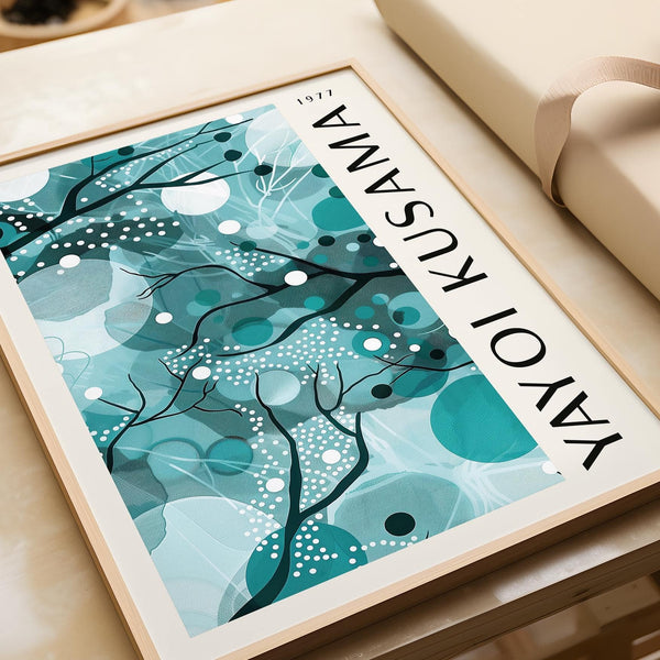 Minimalist teal abstract wall art with teal colors for tranquility