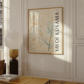Minimalist Yayoi Kusama nature prints in vertical format