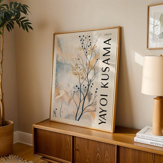 Soft-toned large neutral wall art with organic patterns