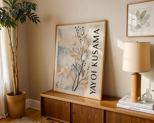 Soft-toned large neutral wall art with organic patterns