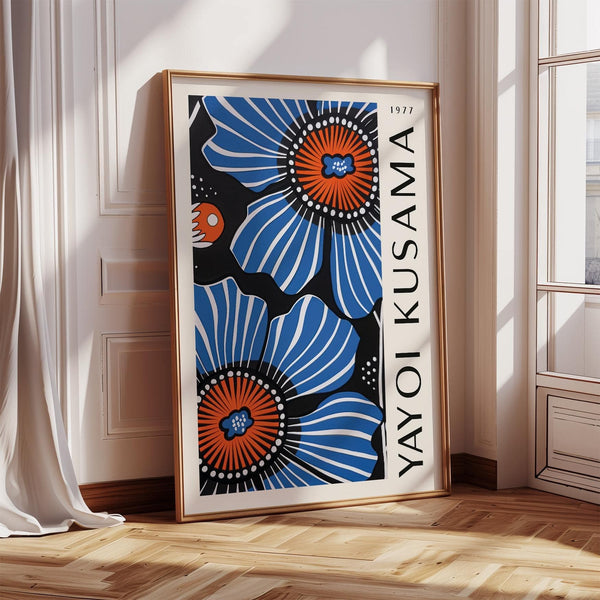 Modern floral home decor inspired by Yayoi Kusama artwork