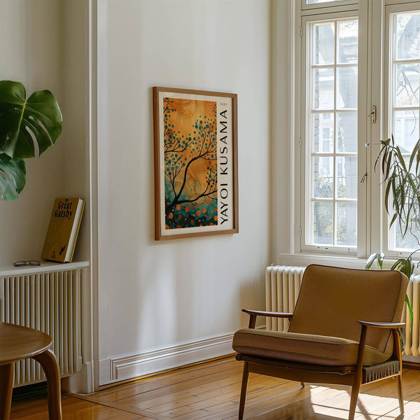 Abstract autumn wall art for living room spaces